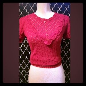 Vintage Betsey Johnson puff sleeve sweater